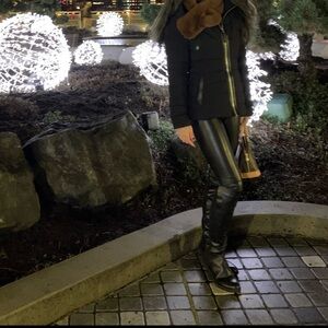 Wilfred Black Leather Leggings